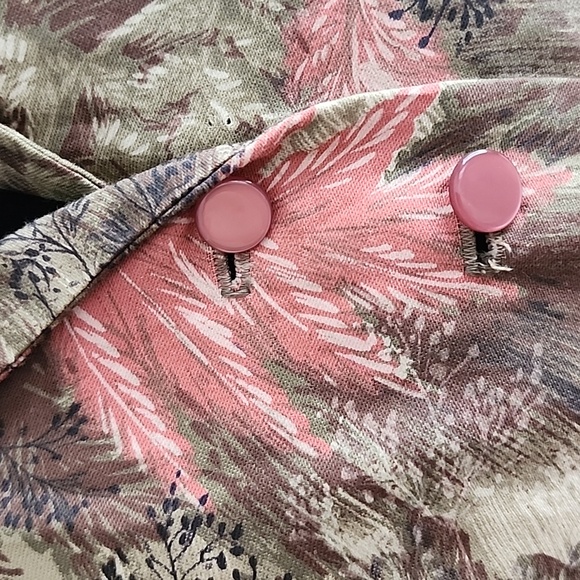 Vintage Cotton Dress Button Up Day Dress Short Sleeve 1950s SIZE 10 Great Shape - Picture 5 of 11